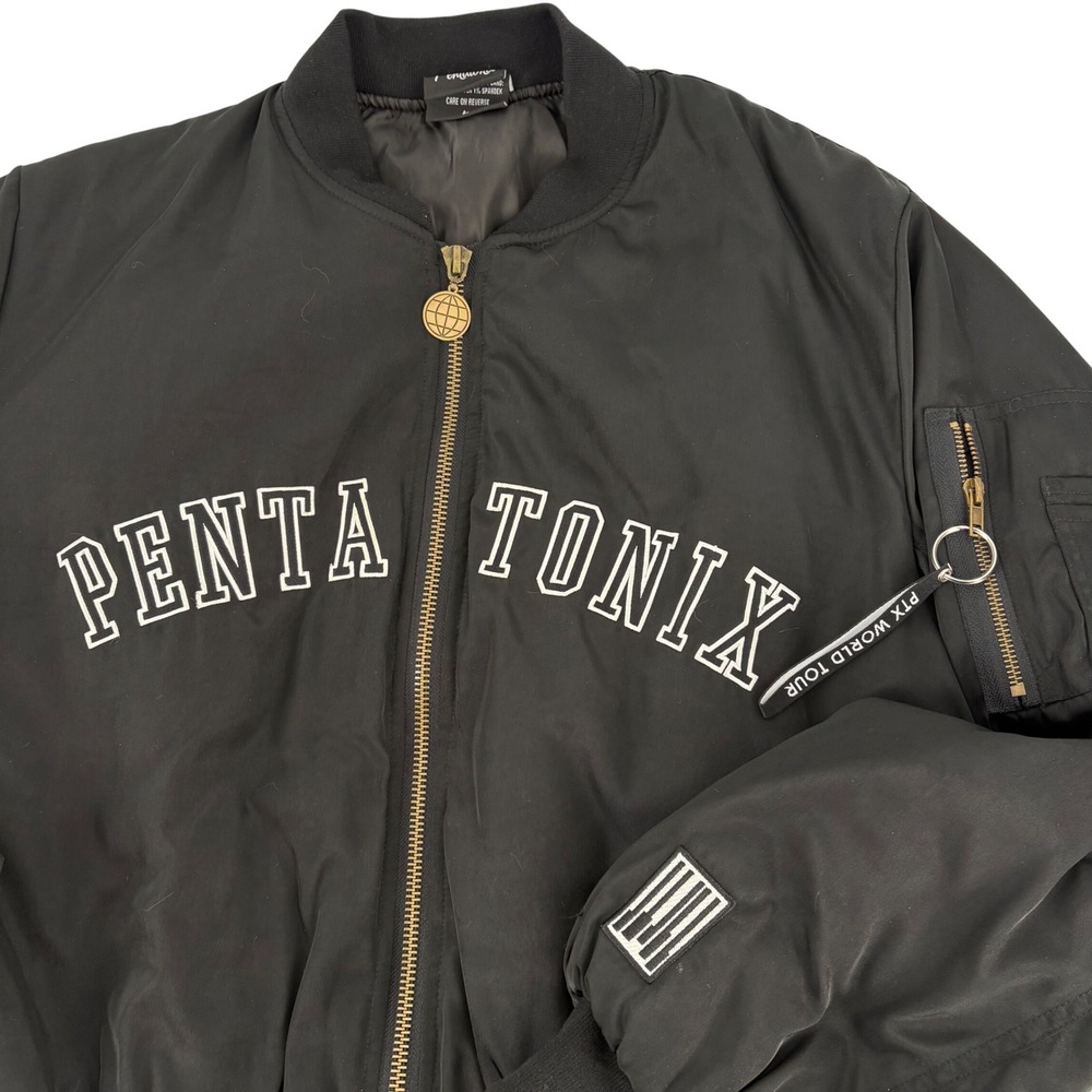 Pentatonix PTX World‎ Tour Black Bomber Jacket Embroidered Band Merch Large L